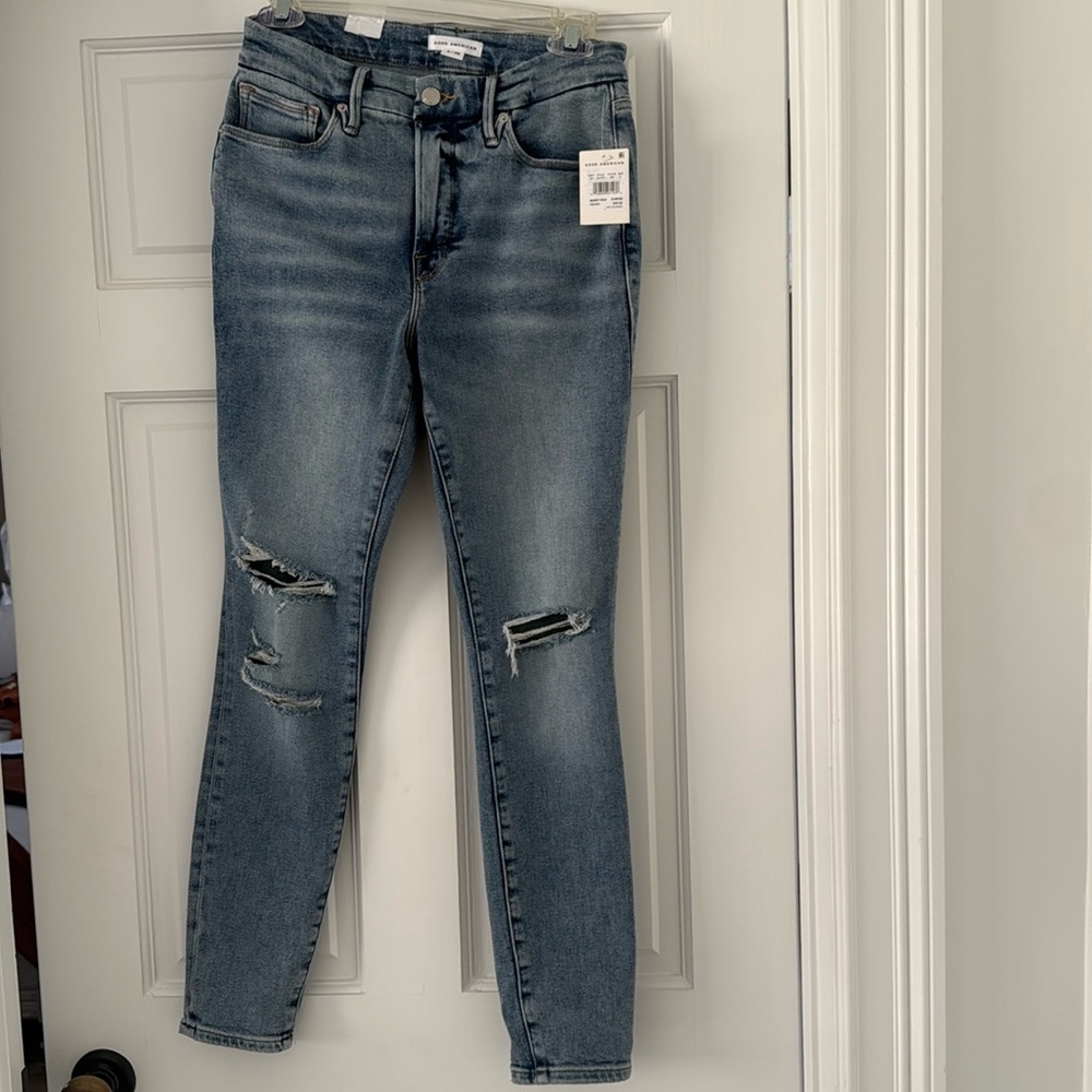NWT Good American Good Legs Light Blue Denim Skinny Jeans Size 6